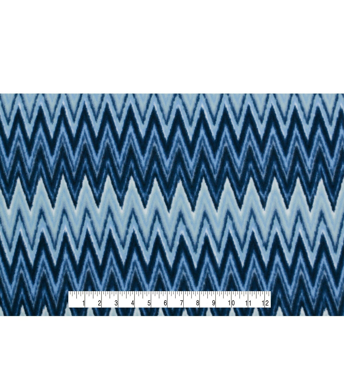 Blue Chevron Anti Pill Fleece Fabric