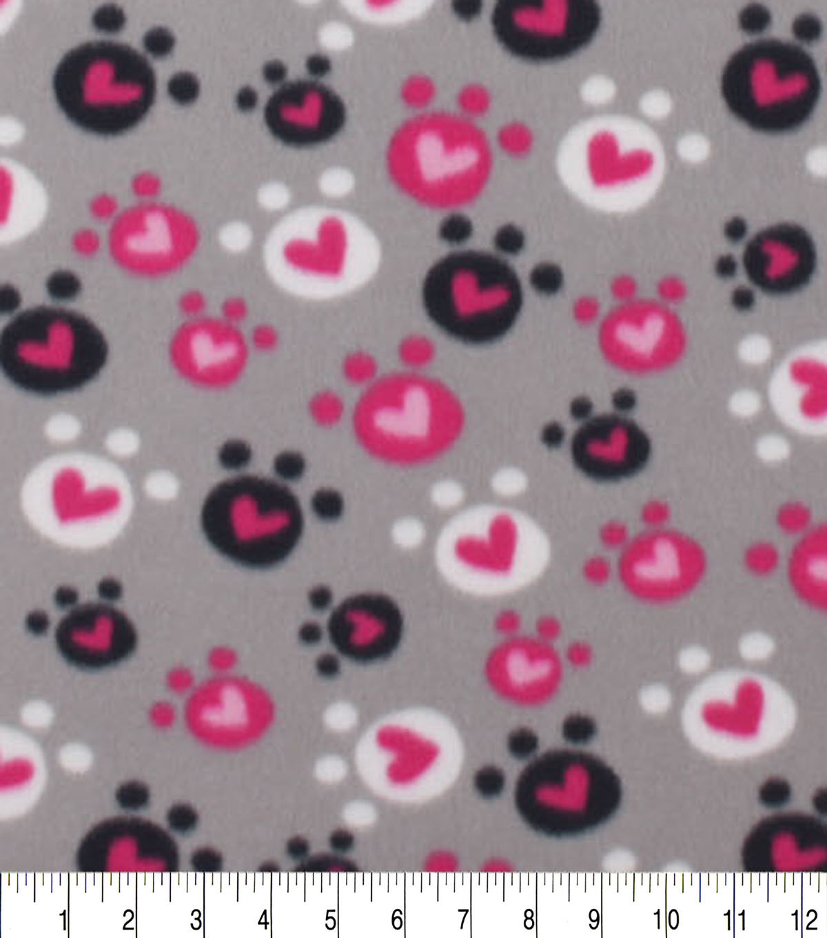 Paws & Hearts Blizzard Fleece Fabric