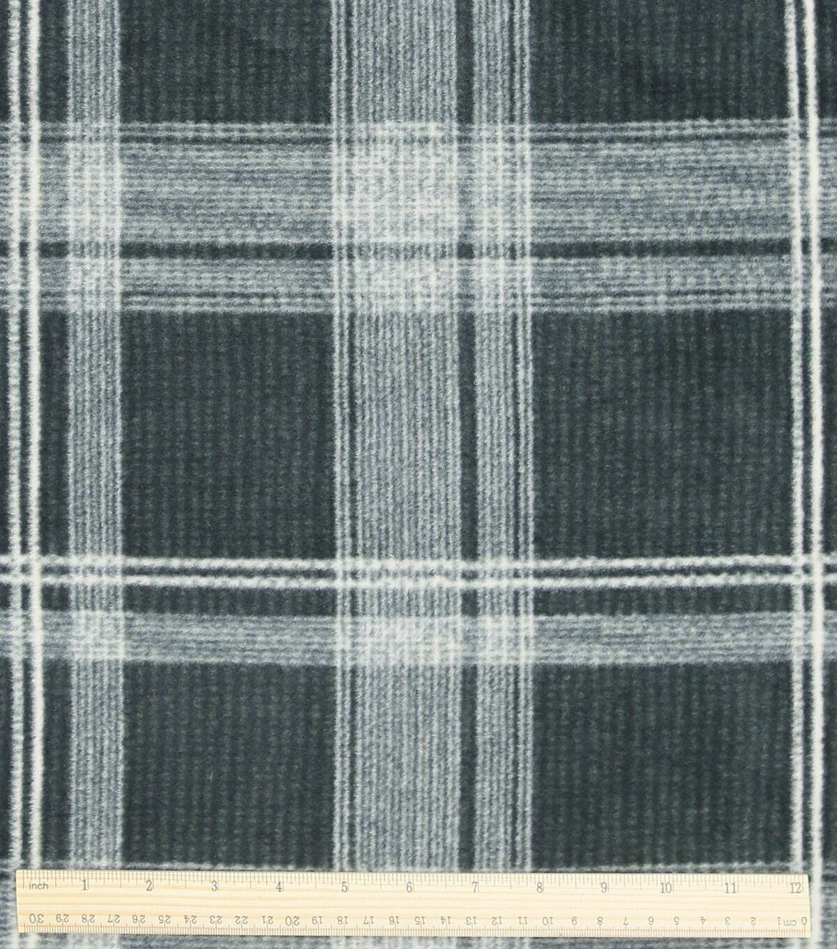 Black Plaid Luxe Fleece Fabric