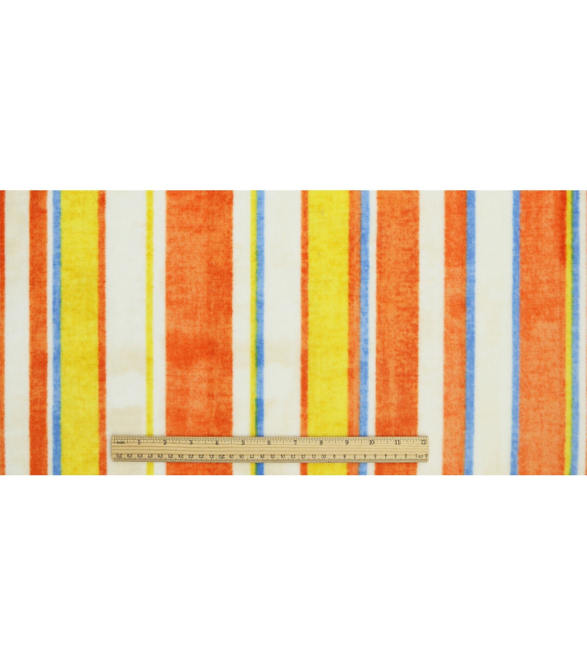 Orange Stripe Luxe Fleece Fabric