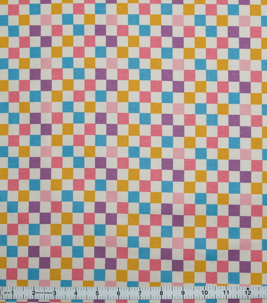 POP! Super Snuggle Checkerboard Multi Pink Flannel Fabric