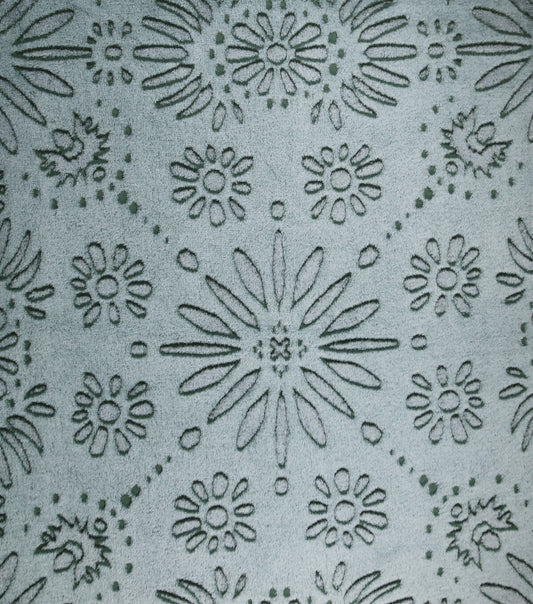 Sew Lush Floral Green Embossed Fleece Fabric