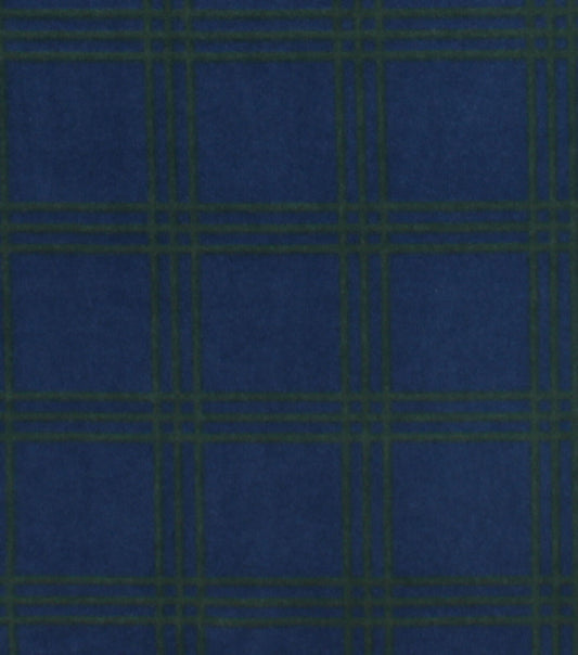 Blue & Green Plaid Anti Pill Fleece Fabric