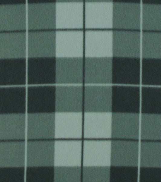 Green Box Plaid Blizzard Prints Fleece Fabric