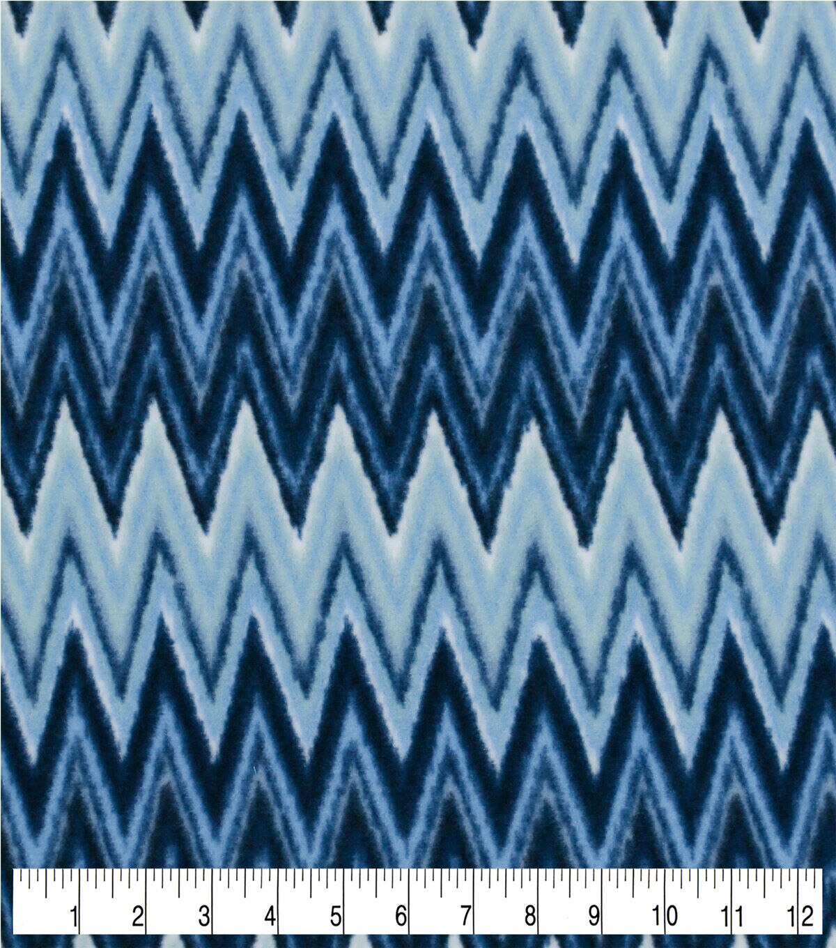 Blue Chevron Anti Pill Fleece Fabric