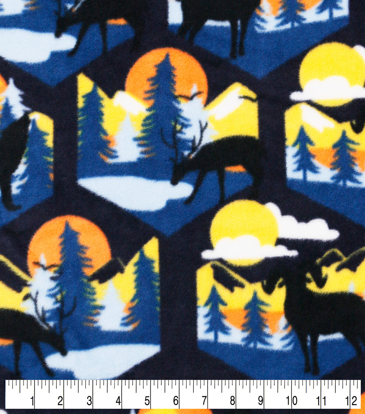 Sunset Animals Anti Pill Fleece Fabric