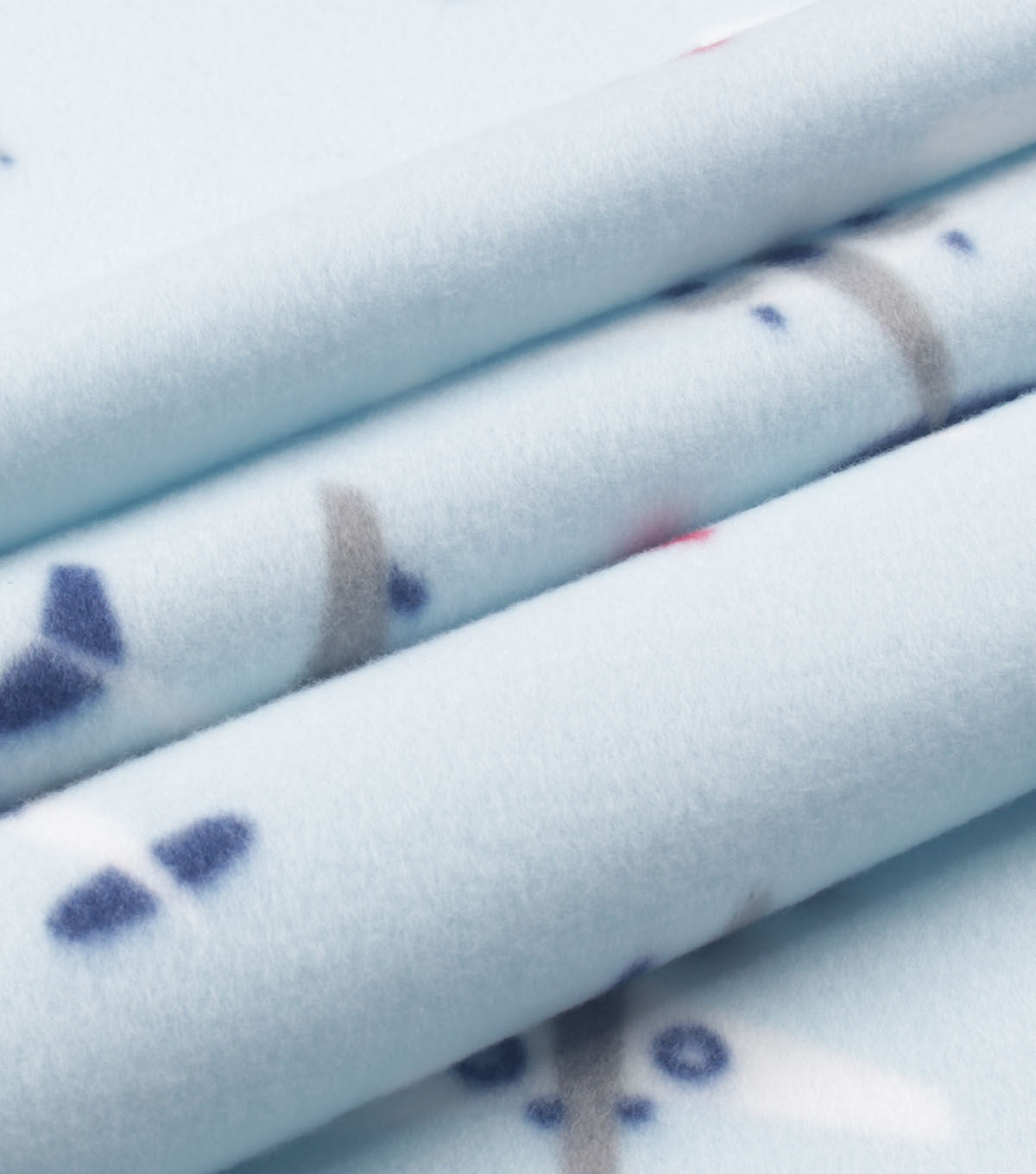 Airplanes on Blue Blizzard Fleece Fabric