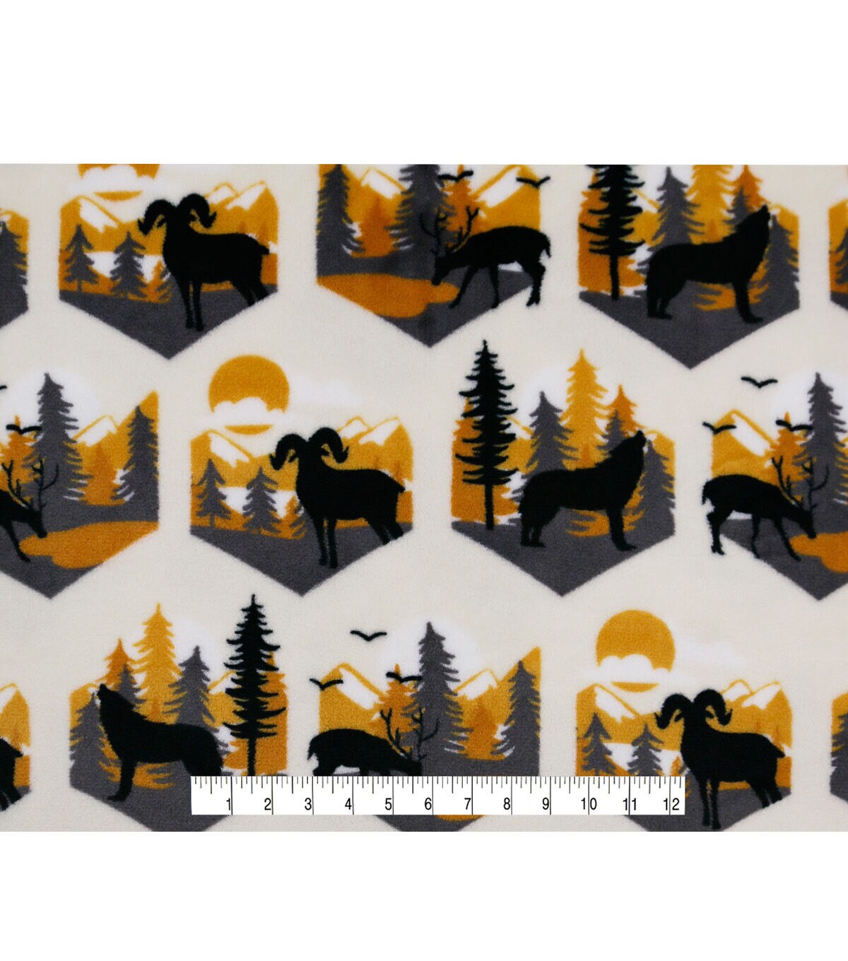 Wilderness Hexagon Sew Lush Fleece Fabric