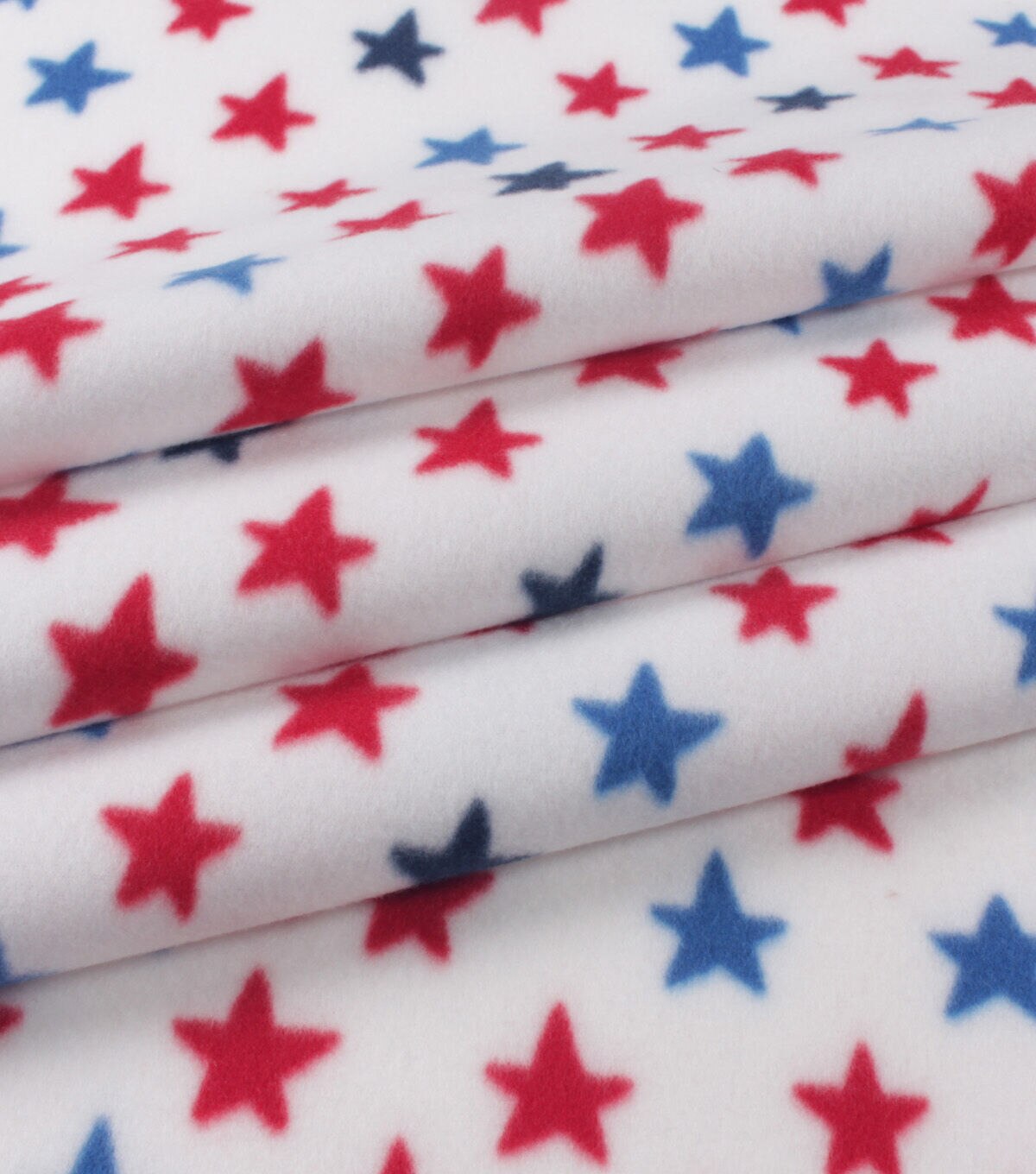 Patriotic Star Blizzard Prints Fleece Fabric