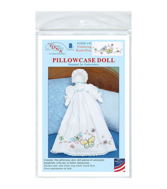 Jack Dempsey Fluttering Butterflies Stamped Pillowcase Doll Kit
