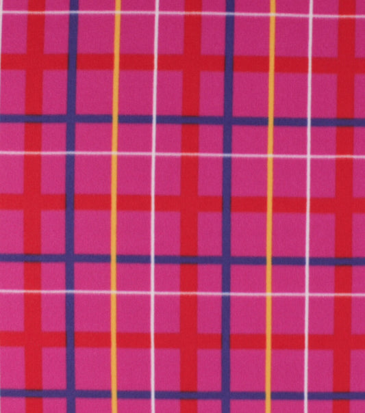Blizzard Prints Come Together Plaid Fleece Fabric