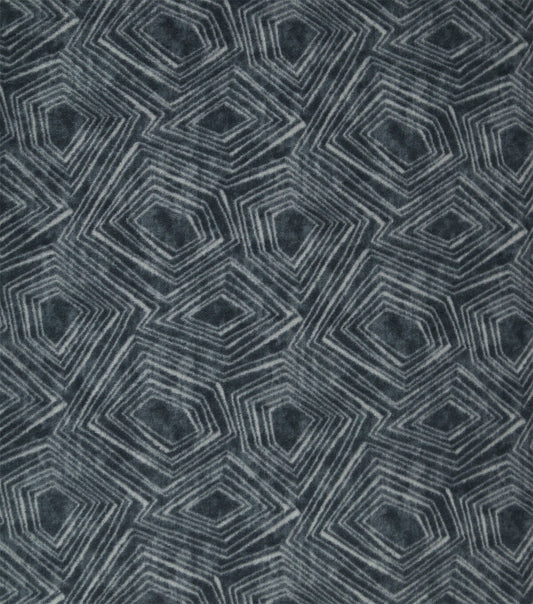 Black Geometric Textured Anti Pill Plush Fleece Fabric