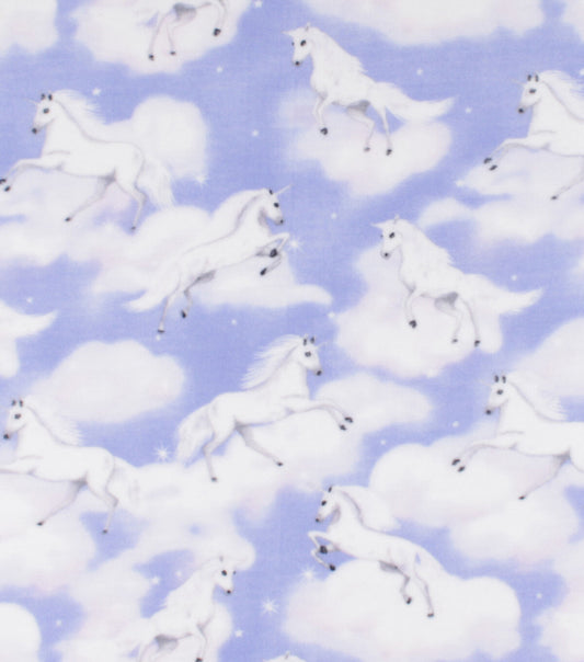 Magical Unicorns on Purple Anti Pill Fleece Fabric