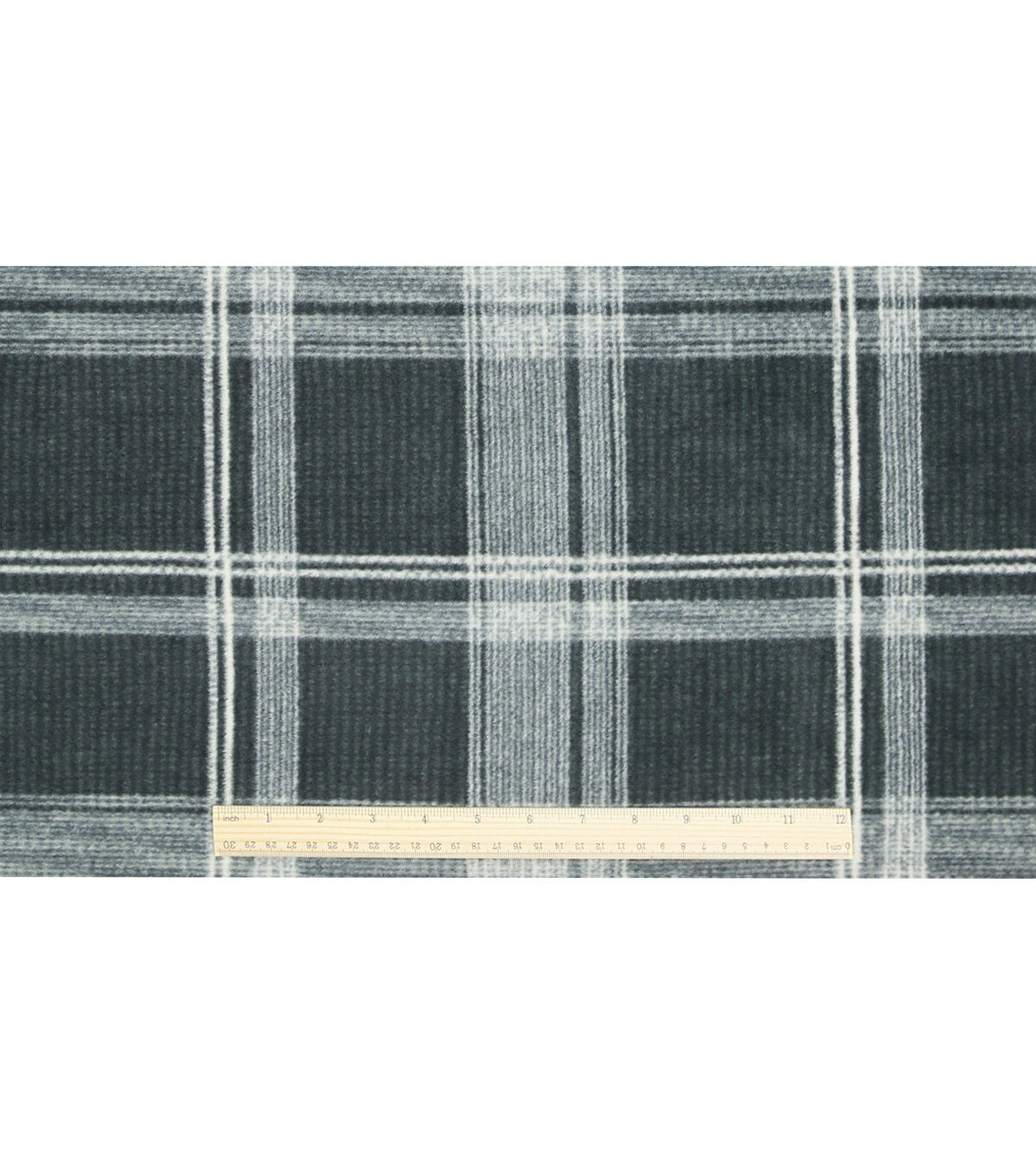 Black Plaid Luxe Fleece Fabric