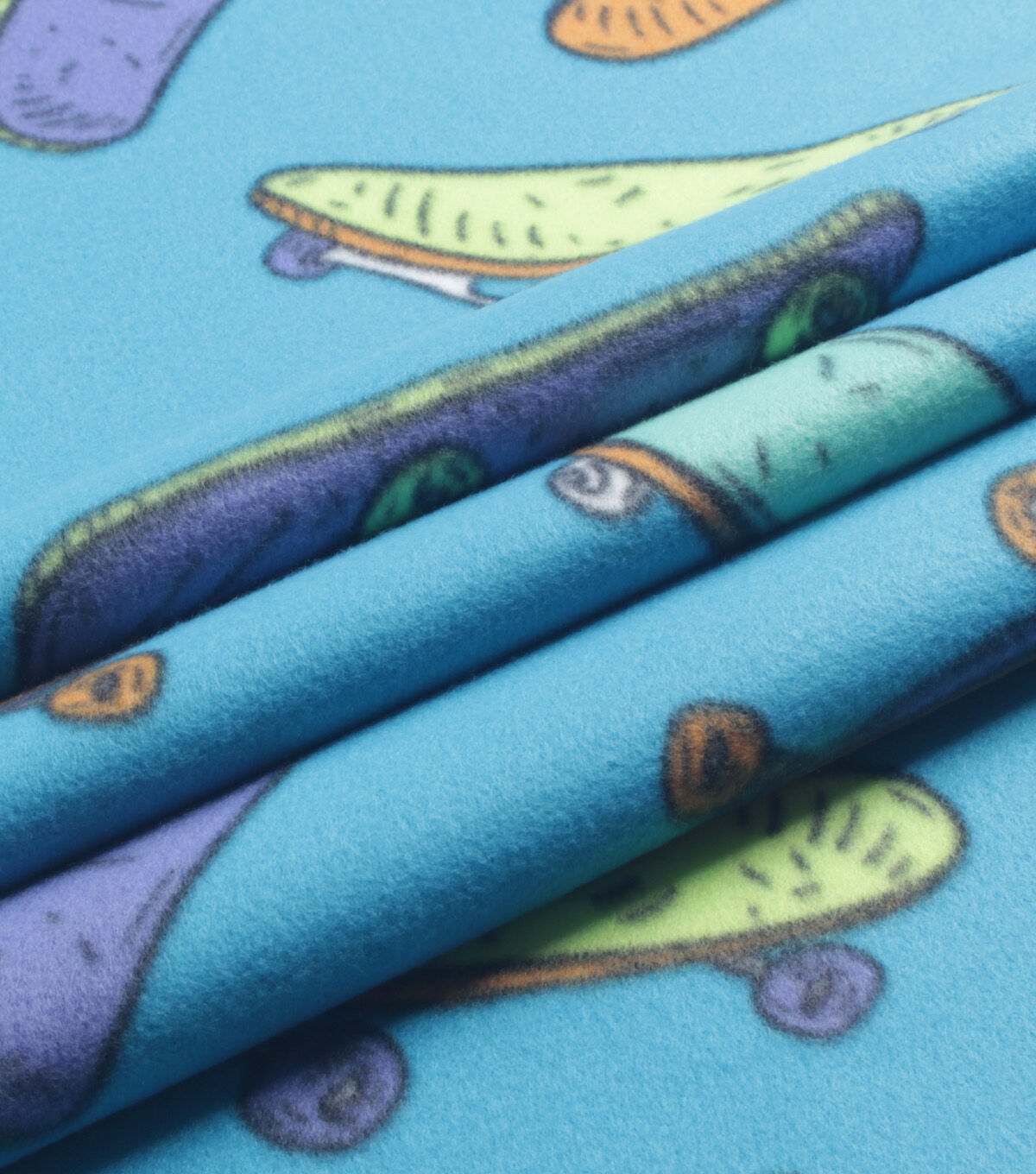 Skateboards Blizzard prints Fleece Fabric