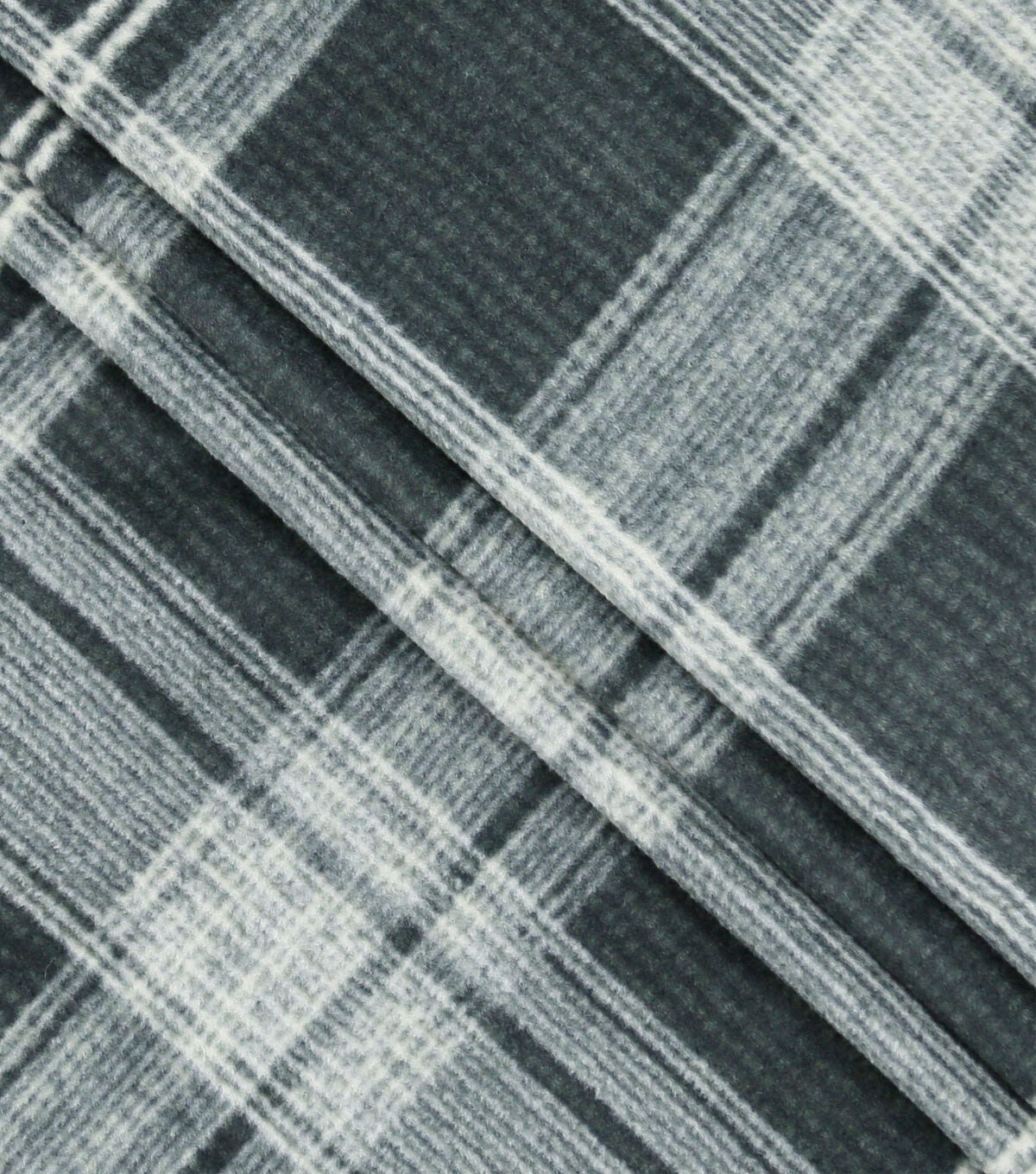 Black Plaid Luxe Fleece Fabric