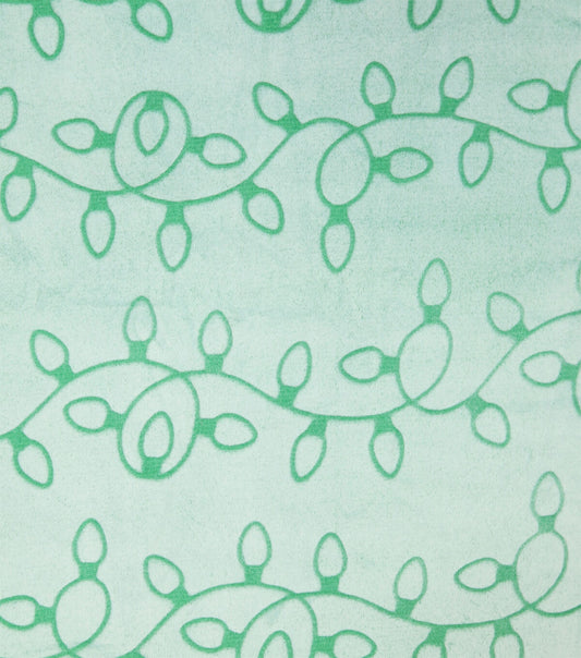 Green Embossed Christmas Lights Sew Lush Fleece Fabric by POP!