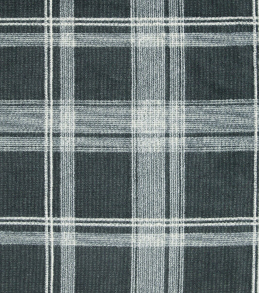 Black Plaid Luxe Fleece Fabric
