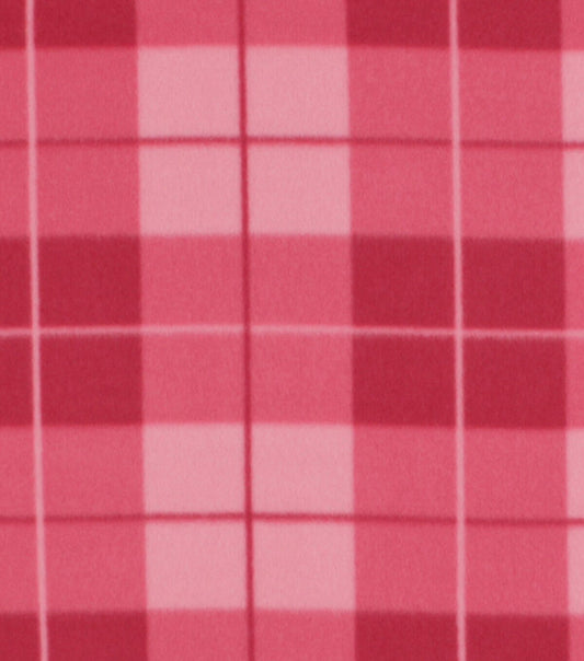 Red Box Plaid Blizzard Prints Fleece Fabric