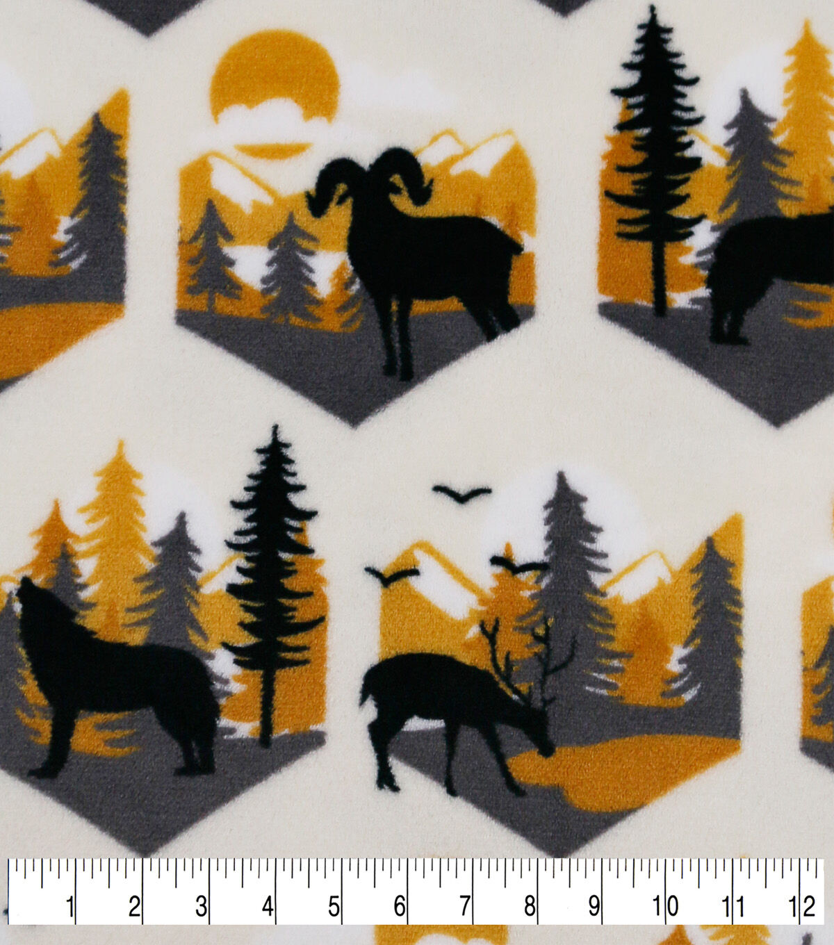 Wilderness Hexagon Sew Lush Fleece Fabric